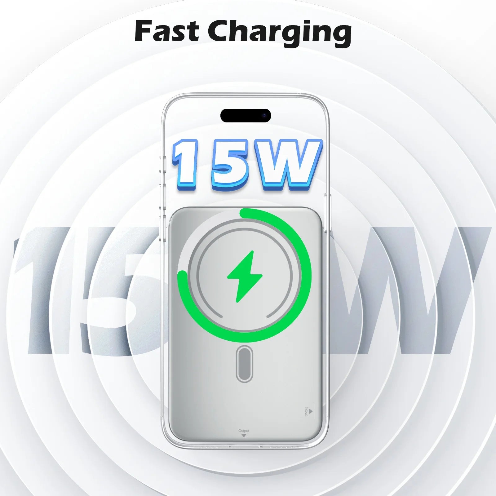 Power Bank, 5000Mah Wireless Portable Charger for Iphone, Ultral Slim Magnetic Battery Pack Compatible with 17 16 15 14 13 12, with 20W PD Fast Charging, White