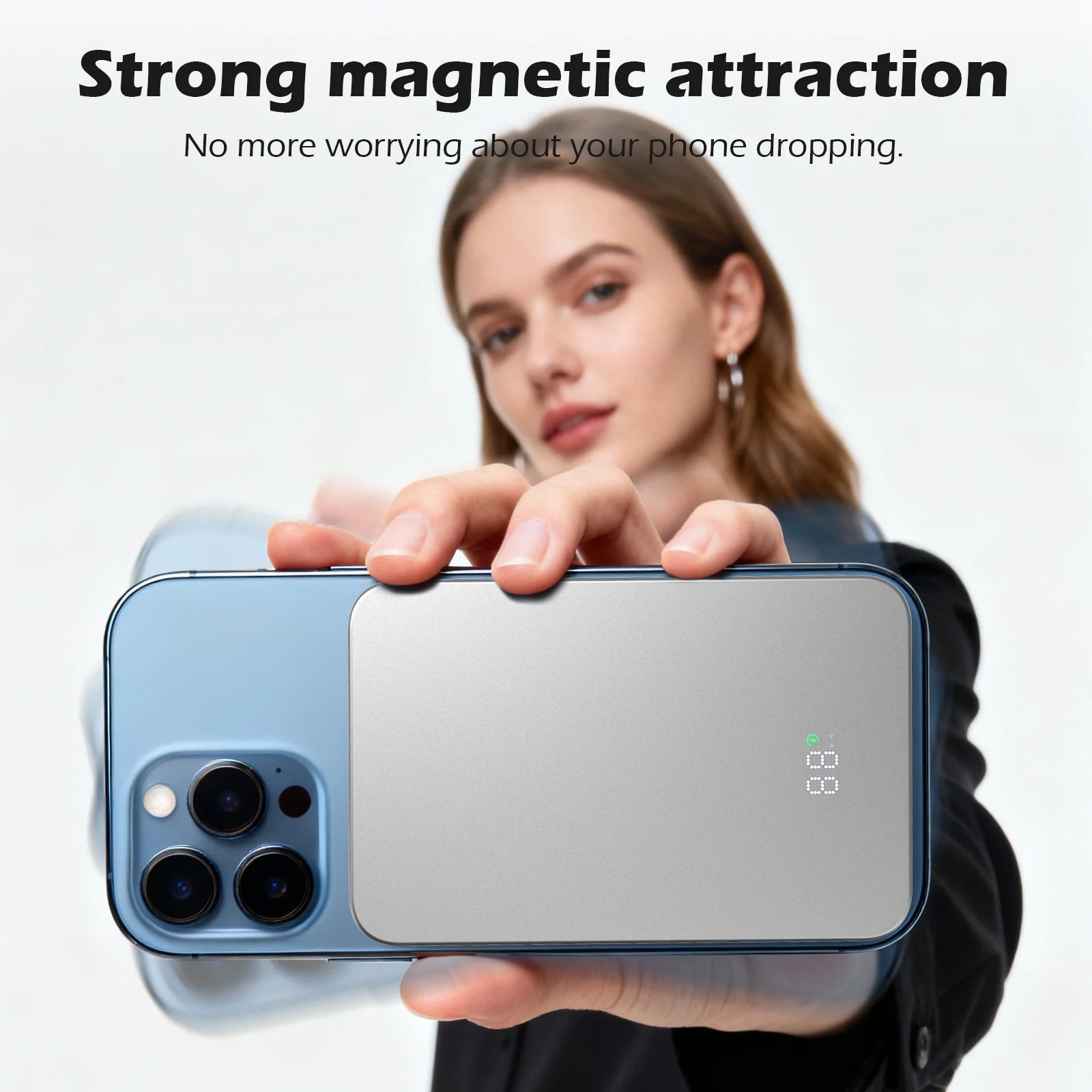 Power Bank, 5000Mah Wireless Portable Charger for Iphone, Ultral Slim Magnetic Battery Pack Compatible with 17 16 15 14 13 12, with 20W PD Fast Charging, White