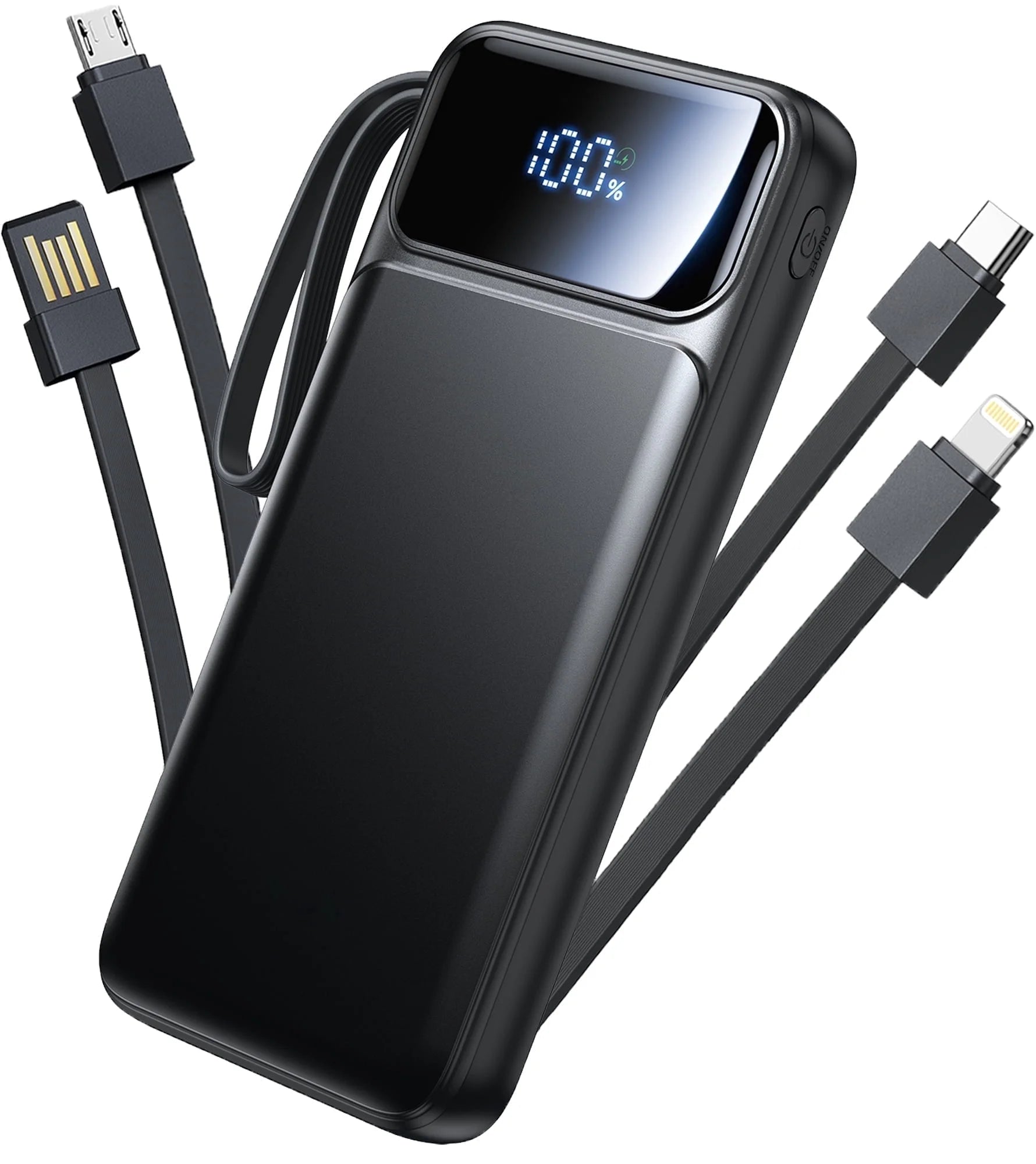 Portable Charger, 10000Mah Power Bank with Built in Cable (22.5W Output + 18W Input) Fast Charging Battery Pack for Iphone Samsung