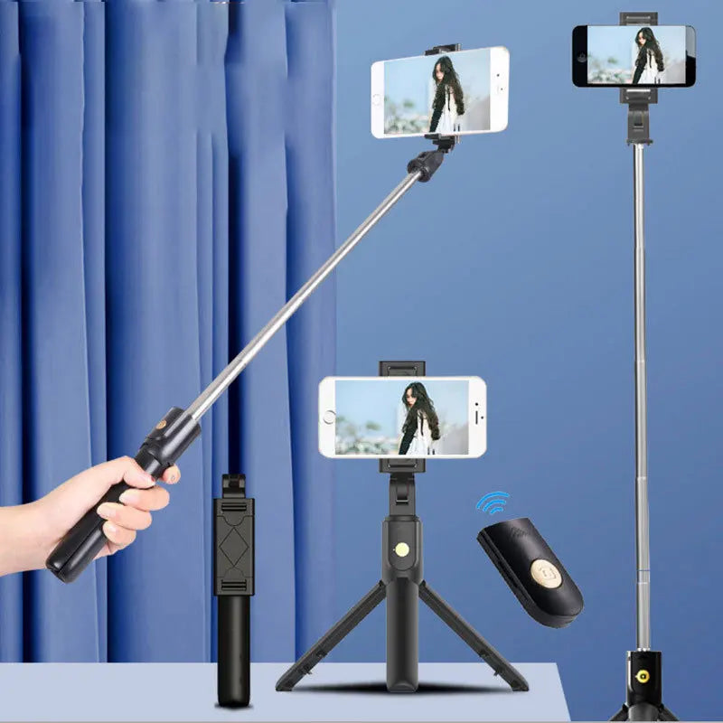 Portable Selfie Stick Wireless Bluetooth Tripods Foldable Bracket for Xiaomi Huawei Iphone Samsung Smartphone Android Ios Holder